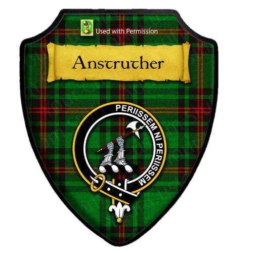 Image 2 of Anstruther Tartan Crest Wooden Wall Plaque Shield