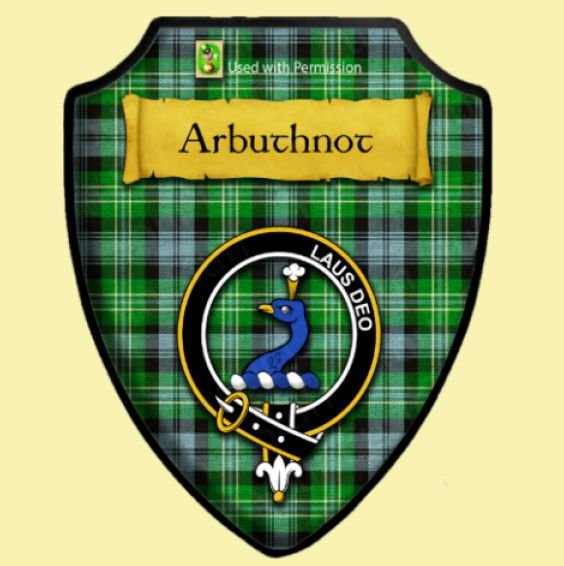 Image 0 of Arbuthnot Ancient Tartan Crest Wooden Wall Plaque Shield