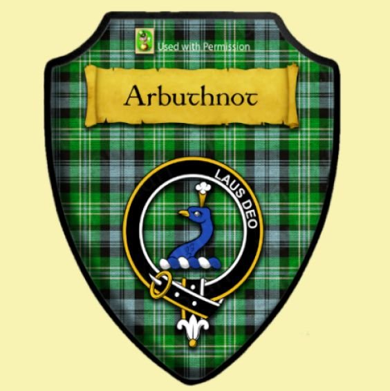 Arbuthnot Ancient Tartan Crest Wooden Wall Plaque Shield