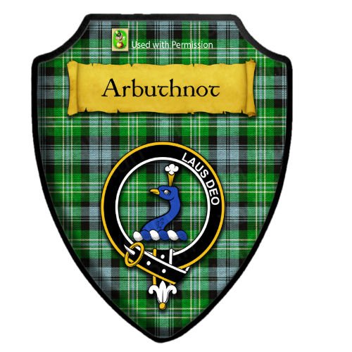 Image 2 of Arbuthnot Ancient Tartan Crest Wooden Wall Plaque Shield