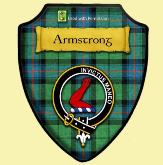 Image 0 of Armstrong Ancient Tartan Crest Wooden Wall Plaque Shield