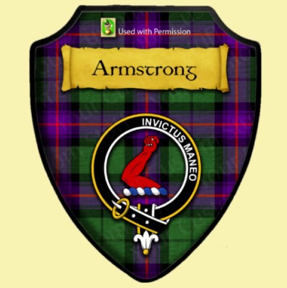 Image 0 of Armstrong Tartan Crest Wooden Wall Plaque Shield