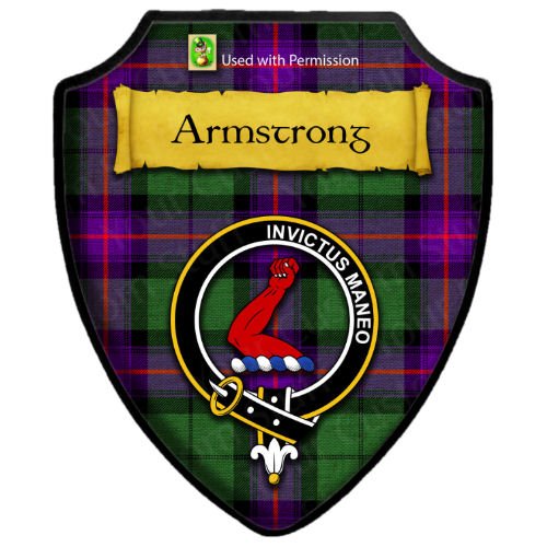 Image 1 of Armstrong Tartan Crest Wooden Wall Plaque Shield