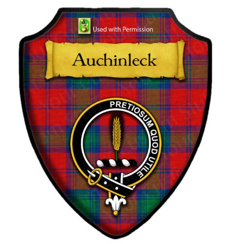 Image 2 of Auchinleck Tartan Crest Wooden Wall Plaque Shield
