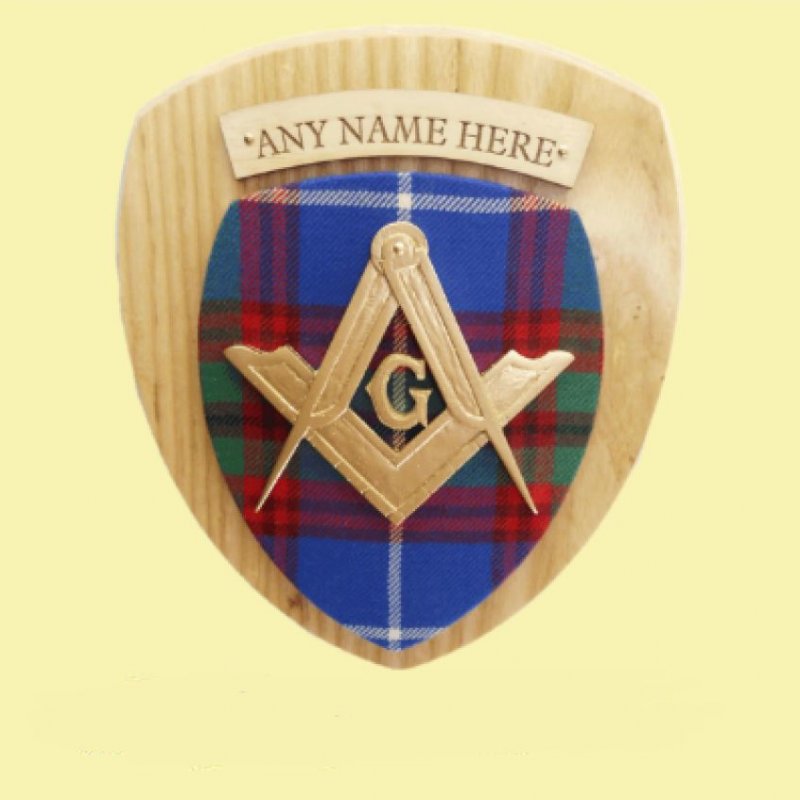 Image 0 of Masonic Scottish Family Name Tartan 10 x 12 Woodcarver Wooden Wall Plaque 