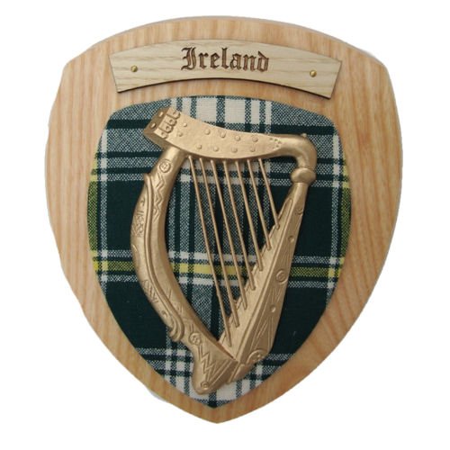 Image 1 of Irish Family Name Tartan 7 x 8 Woodcarver Wooden Wall Plaque 
