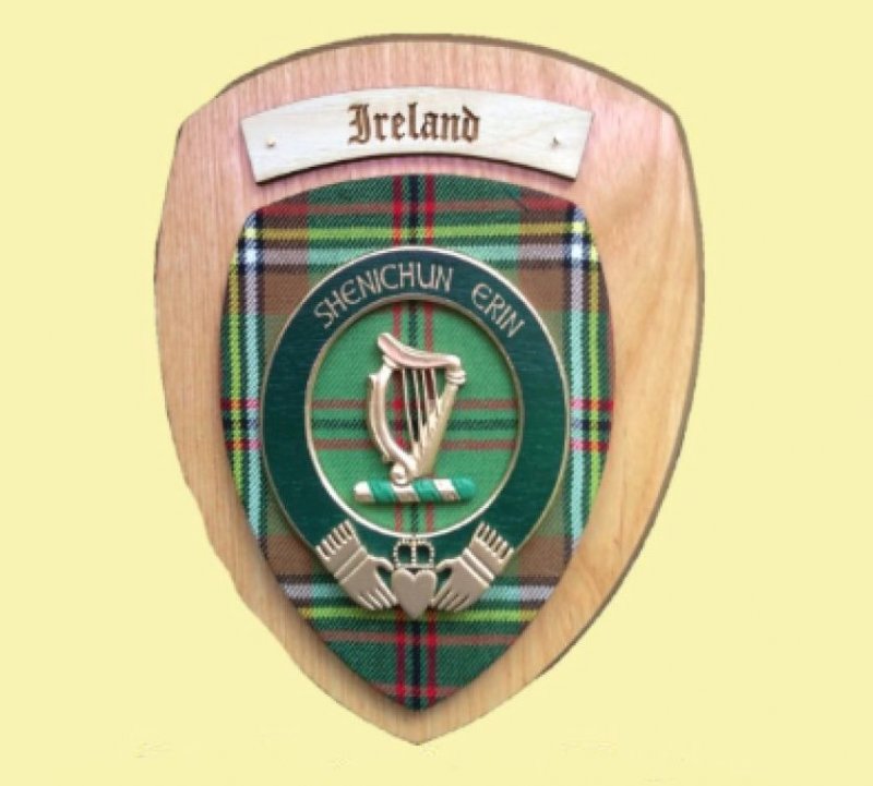 Image 2 of Irish Family Name Tartan 7 x 8 Woodcarver Wooden Wall Plaque 