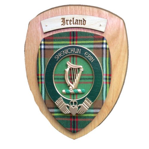 Image 3 of Irish Family Name Tartan 7 x 8 Woodcarver Wooden Wall Plaque 