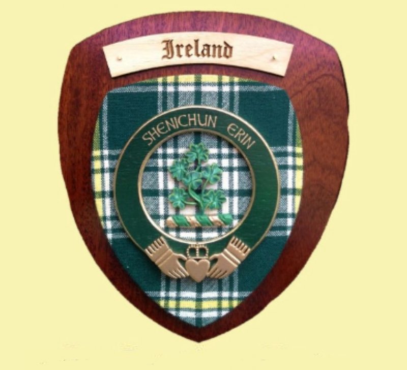Image 1 of Irish Family Name Tartan 10 x 12 Woodcarver Wooden Wall Plaque 
