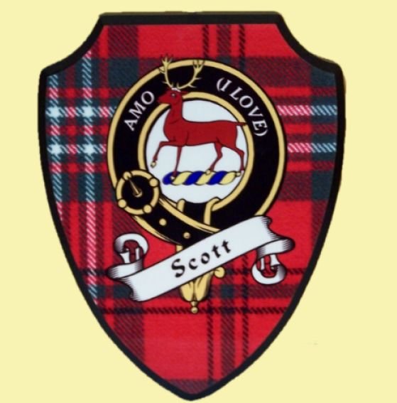 Image 1 of Clan Crest Scottish Family Name Tartan 9 x 7 Wooden Wall Plaque 