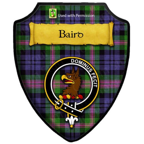 Image 2 of Baird Modern Tartan Crest Wooden Wall Plaque Shield