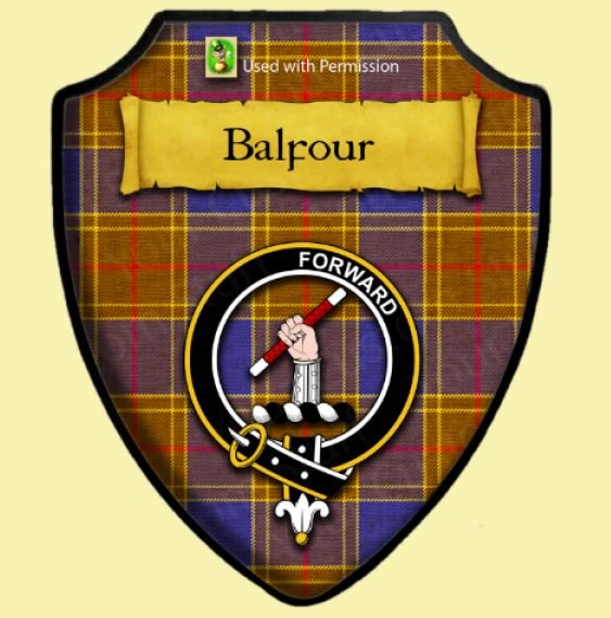 Balfour Modern Tartan Crest Wooden Wall Plaque Shield