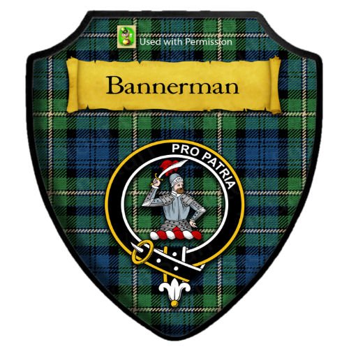 Image 2 of Bannerman Tartan Crest Wooden Wall Plaque Shield