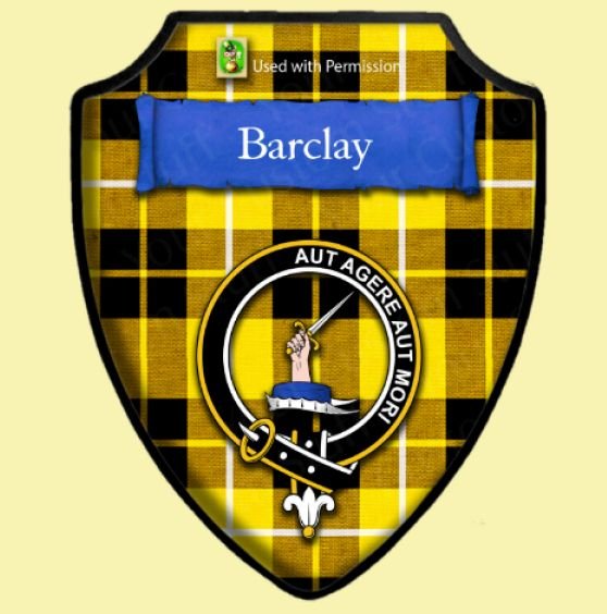 Barclay Dress Modern Tartan Crest Wooden Wall Plaque Shield