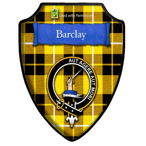 Image 2 of Barclay Dress Modern Tartan Crest Wooden Wall Plaque Shield