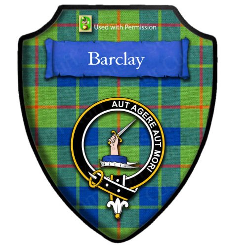 Image 2 of Barclay Hunting Ancient Tartan Crest Wooden Wall Plaque Shield