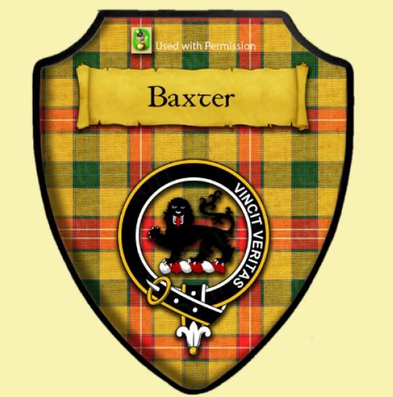 Image 0 of Baxter Ancient Tartan Crest Wooden Wall Plaque Shield