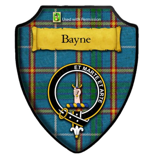 Image 2 of Bayne Bright Tartan Crest Wooden Wall Plaque Shield