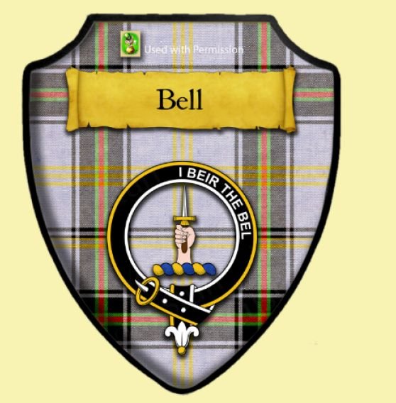 Bell Weathered Tartan Crest Wooden Wall Plaque Shield