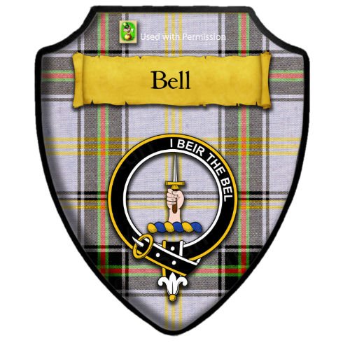 Image 2 of Bell Weathered Tartan Crest Wooden Wall Plaque Shield