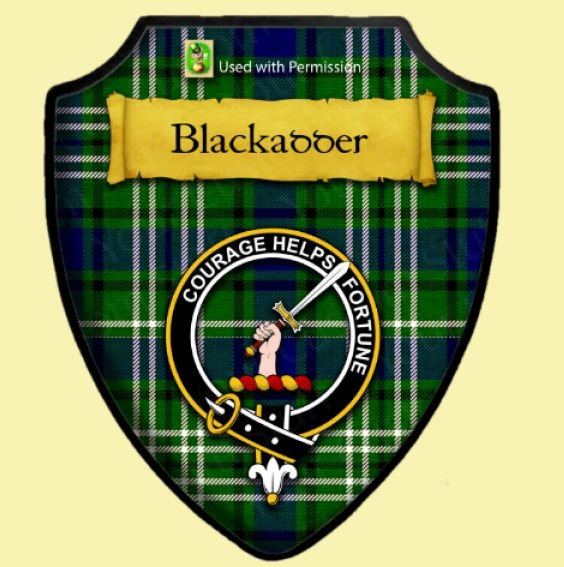 Blackadder Green Tartan Crest Wooden Wall Plaque Shield