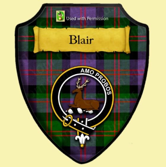 Blair Bright Tartan Crest Wooden Wall Plaque Shield