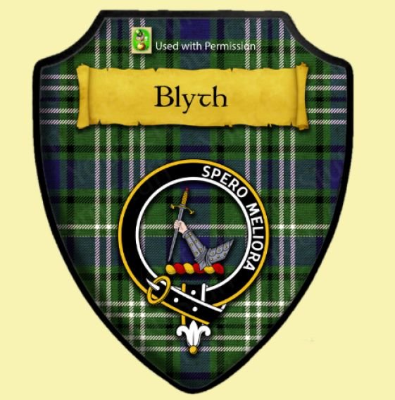 Image 0 of Blyth Green Tartan Crest Wooden Wall Plaque Shield