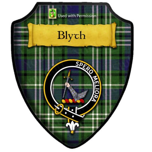Image 2 of Blyth Green Tartan Crest Wooden Wall Plaque Shield