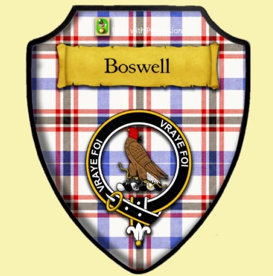 Boswell Dress Modern Tartan Crest Wooden Wall Plaque Shield