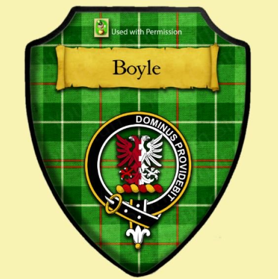 Boyle Green Tartan Crest Wooden Wall Plaque Shield