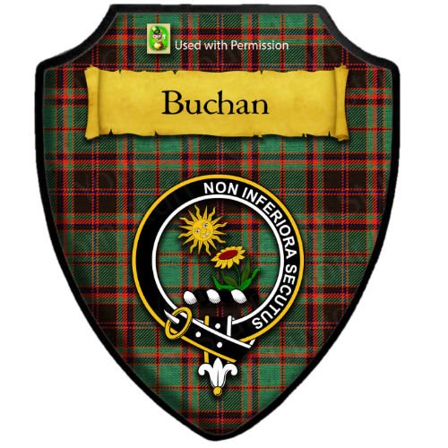 Image 2 of Buchan Ancient Tartan Crest Wooden Wall Plaque Shield