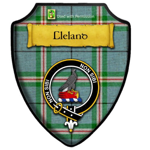 Image 2 of Cleland Green Tartan Crest Wooden Wall Plaque Shield