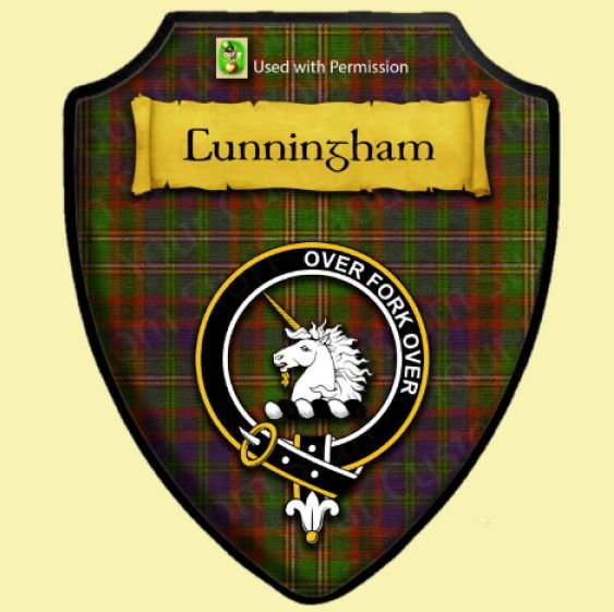 Image 0 of Cunningham Hunting Tartan Crest Wooden Wall Plaque Shield