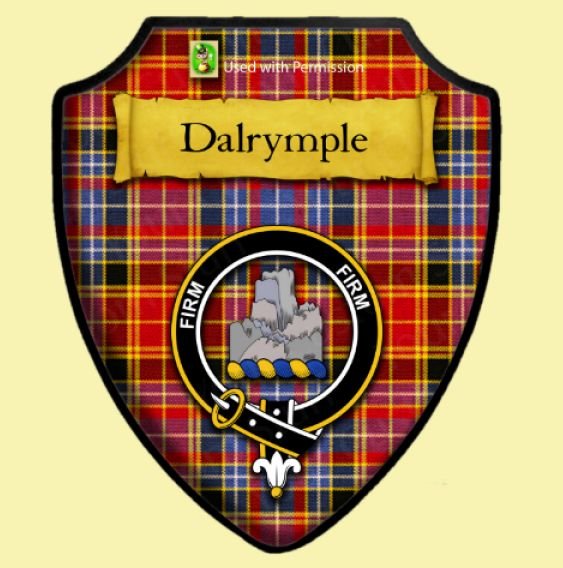 Image 0 of Dalrymple Modern Tartan Crest Wooden Wall Plaque Shield