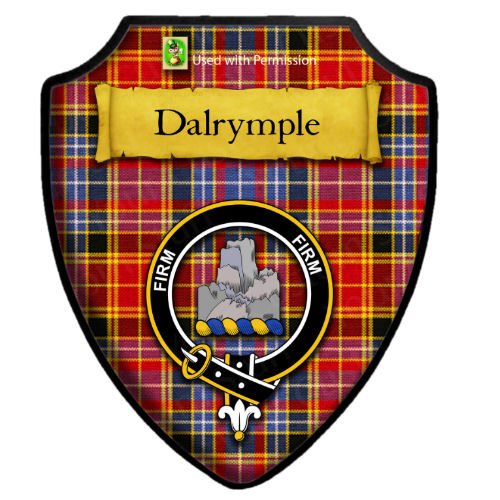 Image 2 of Dalrymple Modern Tartan Crest Wooden Wall Plaque Shield