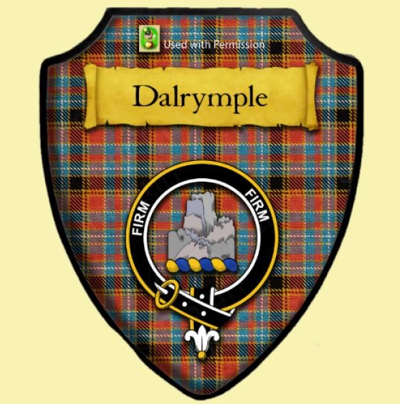 Image 4 of Dalrymple Modern Tartan Crest Wooden Wall Plaque Shield