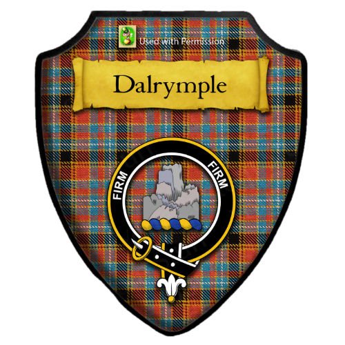 Image 6 of Dalrymple Modern Tartan Crest Wooden Wall Plaque Shield