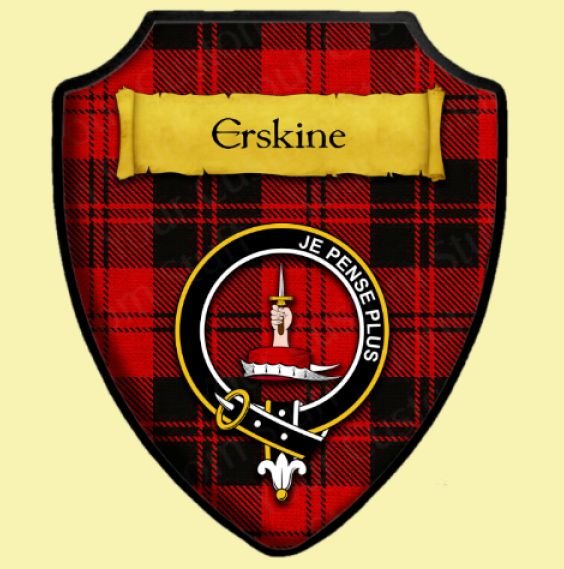 Image 0 of Erskine Of Hastie Tartan Crest Wooden Wall Plaque Shield