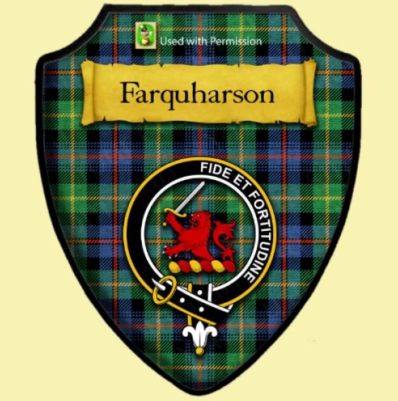 Image 0 of Farquharson Ancient Tartan Crest Wooden Wall Plaque Shield