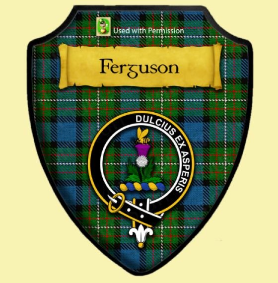 Ferguson Of Atholl Green Modern Tartan Crest Wooden Wall Plaque