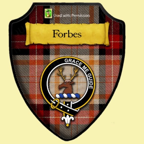 Image 0 of Forbes Dance Ancient Tartan Crest Wooden Wall Plaque Shield