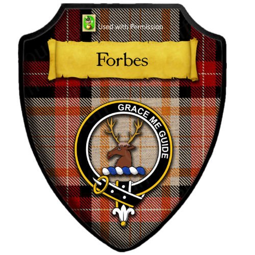 Image 2 of Forbes Dance Ancient Tartan Crest Wooden Wall Plaque Shield