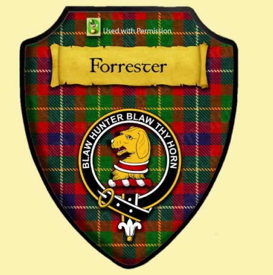 Image 0 of Forrester Dress Tartan Crest Wooden Wall Plaque Shield
