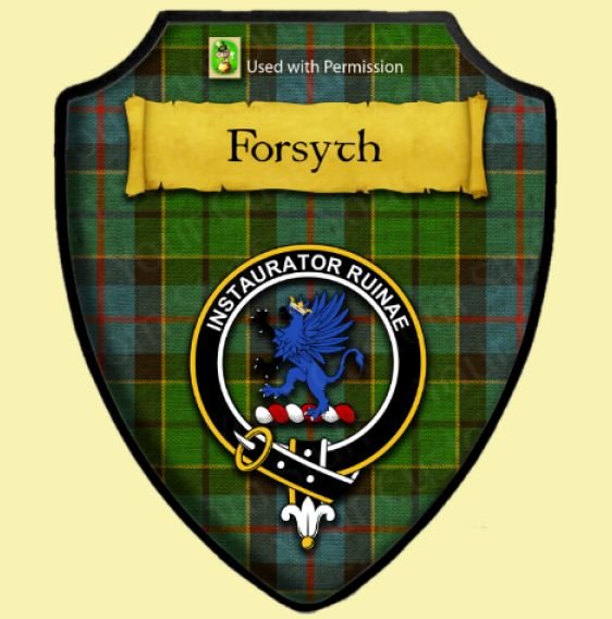 Image 4 of Forsyth Ancient Tartan Crest Wooden Wall Plaque Shield