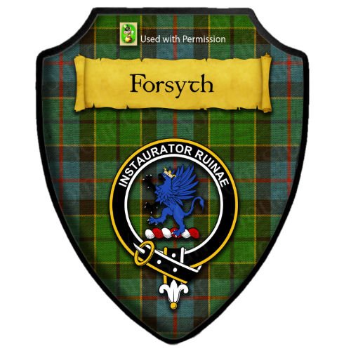 Image 6 of Forsyth Ancient Tartan Crest Wooden Wall Plaque Shield