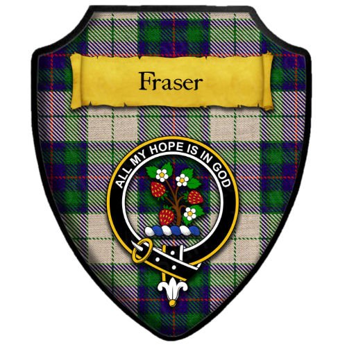 Image 2 of Fraser Dance Modern Tartan Crest Wooden Wall Plaque Shield