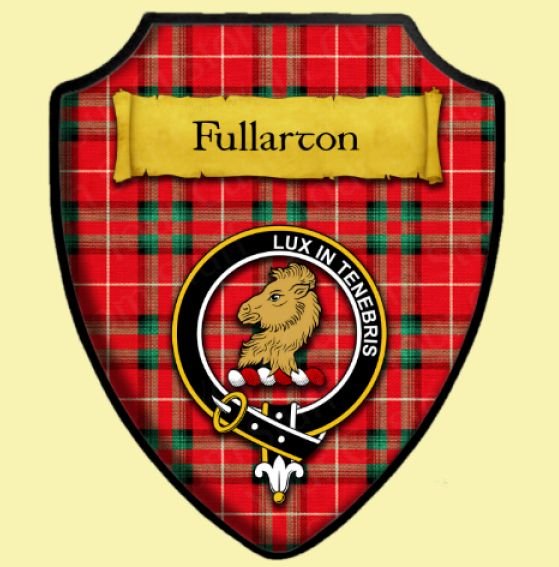 Image 0 of Fullarton Stuart Of Bute Tartan Crest Wooden Wall Plaque Shield