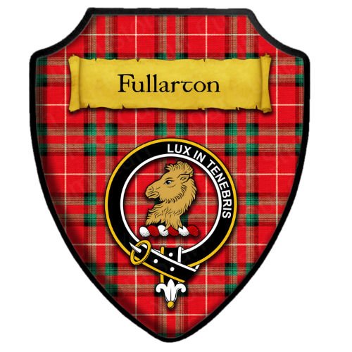 Image 2 of Fullarton Stuart Of Bute Tartan Crest Wooden Wall Plaque Shield