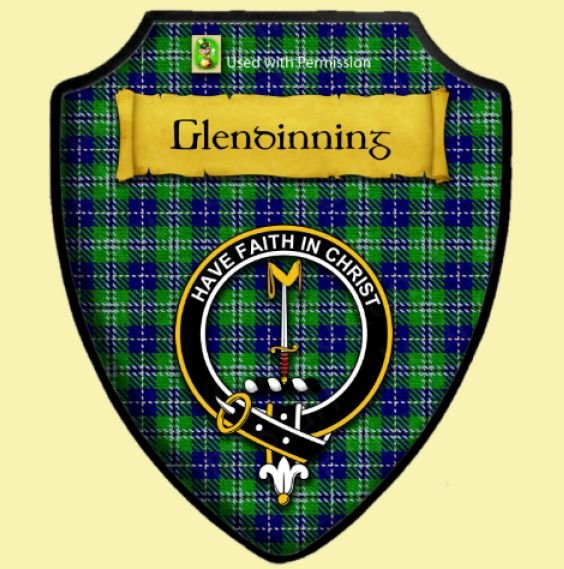 Image 0 of Glendinning Ancient Tartan Crest Wooden Wall Plaque Shield