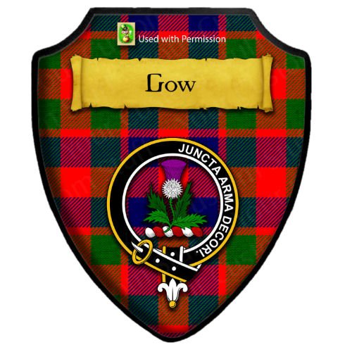 Image 2 of Gow Of Skeoch Modern Tartan Crest Wooden Wall Plaque Shield